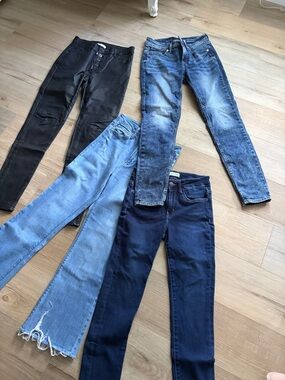 Zara Women Jeans Lot - Black, Light Blue, Medium Blue, Dark Blue